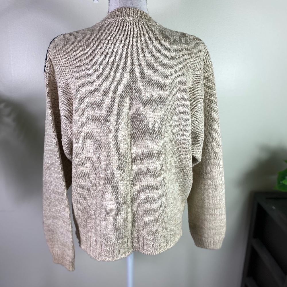 Russ sport co.Vtg women’s color block buttoned chunky knit cardigan swea Sz M - Picture 4 of 11